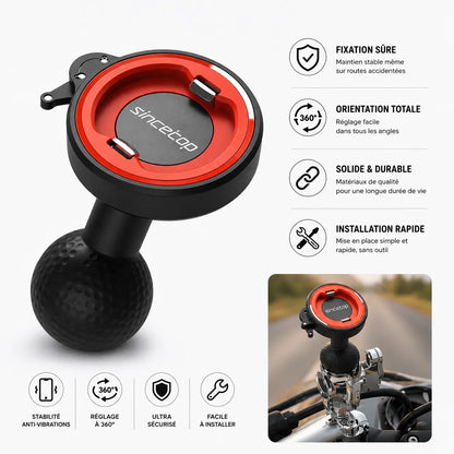 Support téléphone moto boule guidon orange