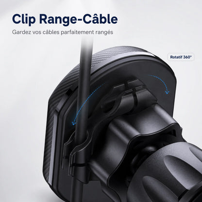 support telephone de dos avec clip range cable