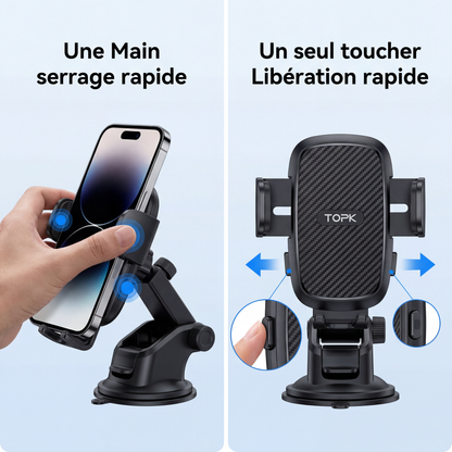 support téléphone voiture compatible iphone samsung android