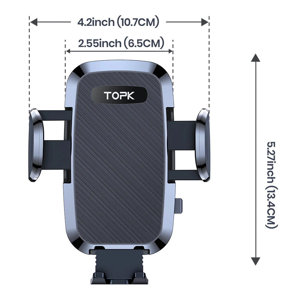 support telephone voiture grille aeration compact rotatif 360 vue de dessous base ventouse